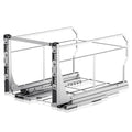 Insputer Double Pull Out Trash Can Under Cabinet with Push to Open Slides, Heavy Duty Under Sink