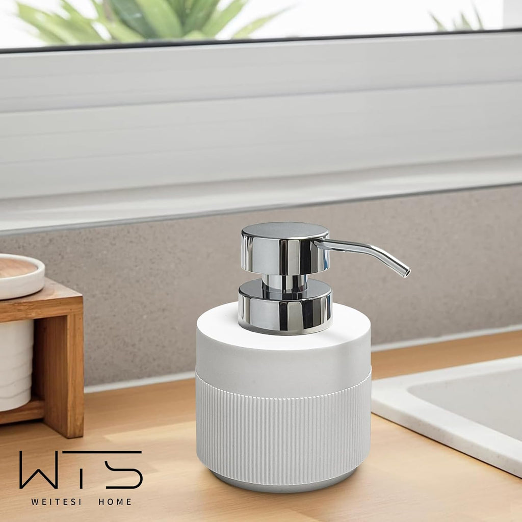 Resin Soap Dispenser for Bathroom, Hand Lotion Liquid Dispenser Easy-to-Press with Reusable Plastic