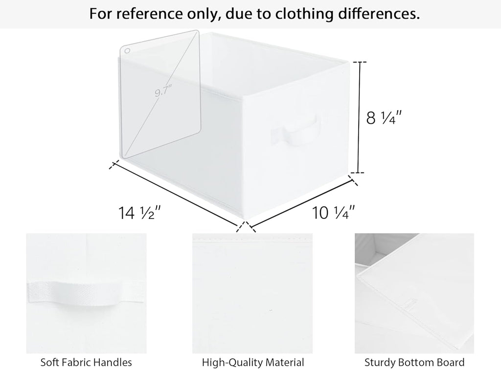 StorageWorks Storage Baskets for Shelves, Foldable Fabric Closet Storage Bins with Handles, Fabric