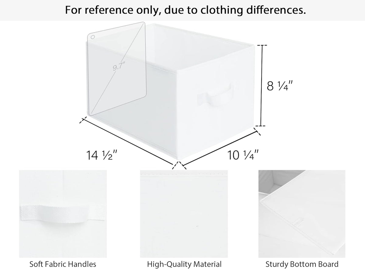 StorageWorks Storage Baskets for Shelves, Foldable Fabric Closet Storage Bins with Handles, Fabric