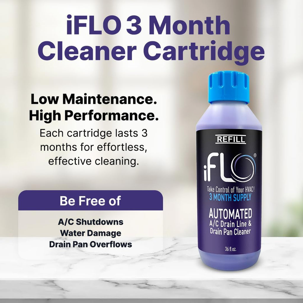 iFLO® Smart A/C Drain Line Cleaner and Drain Pan Cleaner Cartridge, Fast-Acting, Long-Lasting HVAC
