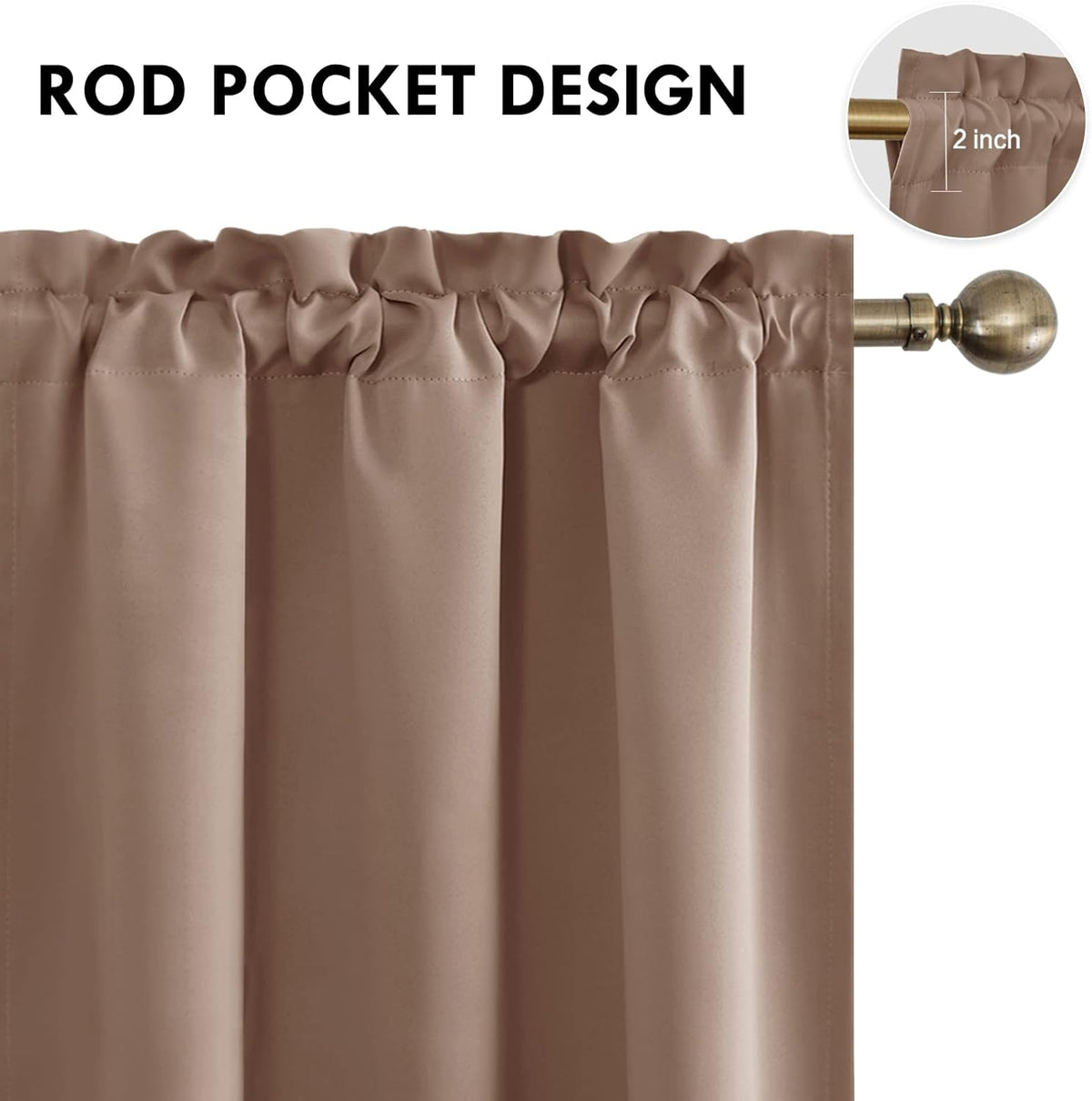 DWCN Blackout Curtains Room Darkening Thermal Insulated Bedroom Curtains Window Curtain Panels, 38