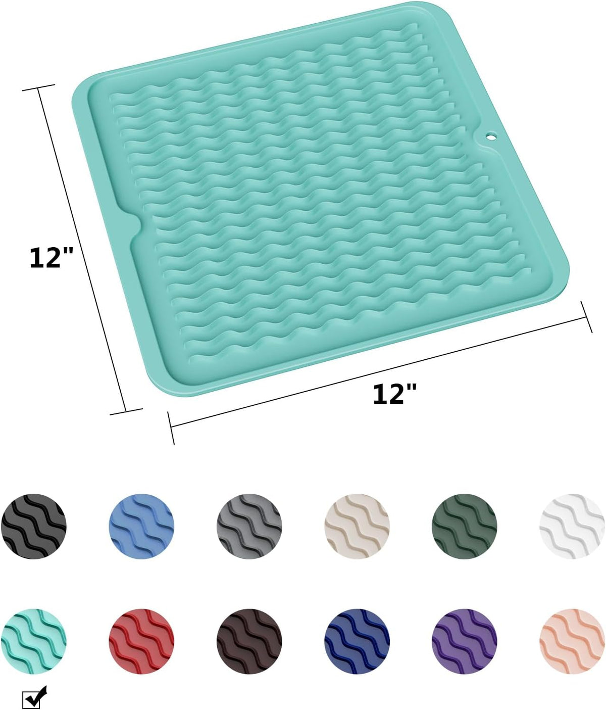 ZLR Silicone Dish Drying Mat for Kitchen Counter, Eco-Friendly Fast Dry Dish Mat, Easy Clean Multi