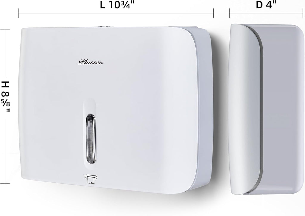 Commercial Paper Towel Dispenser Wall Mount with Key Pack of 2 Plastic 10⅞” Length X 8¼” Height X