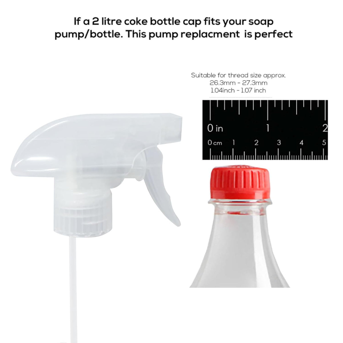 6-Pack Transparent White Trigger Sprayer (6 Count, Black, White, Plastic, Metal, HDPE, Spray