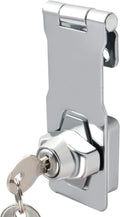 Alise Keyed Hasp Lock,4 Inch Safety Packlock Clasp Hasp Lock Latch with Lock,Door Hinge Lock with