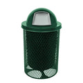 COATEDOUTDOORFURNITURE RDT-TXTGRN Heavy Duty 32 Gallon Round Trash Receptacle, Liner Included