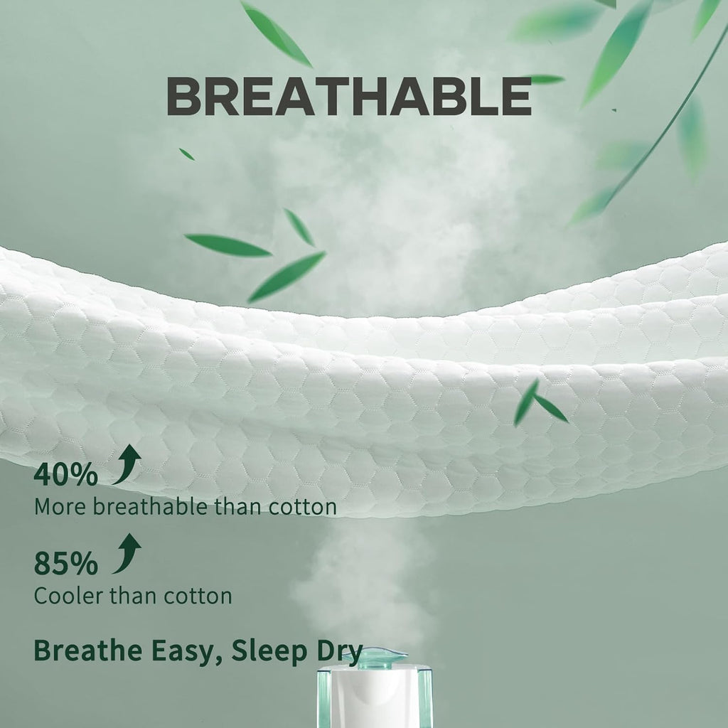 OhGeni 100% Waterproof Mattress Protector, Twin Size Mattress Pad, Fits 6"-20" Mattresses with Deep