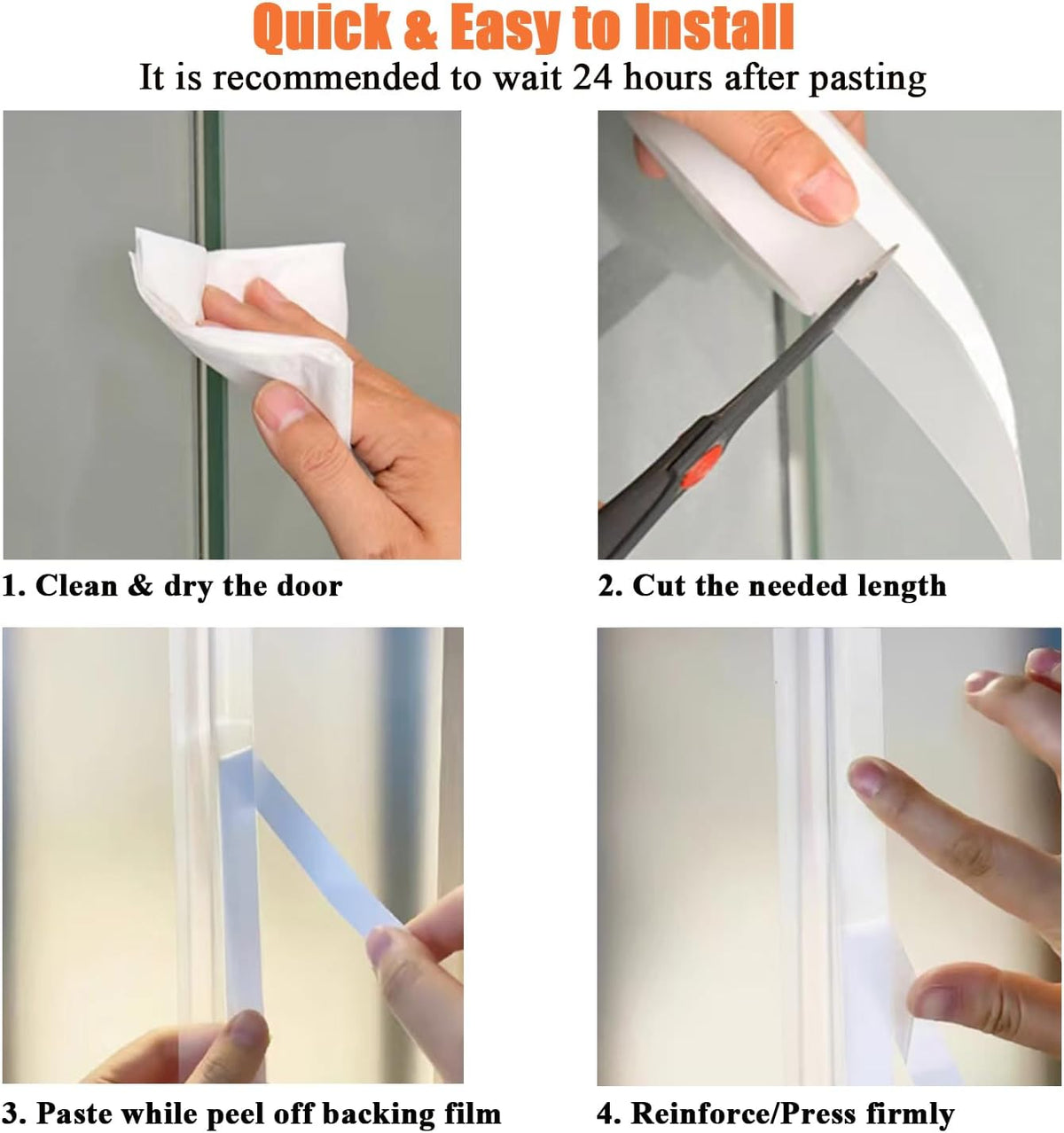 No Residue 32.8FT Door Weather Stripping Door Seal Strip, Silicone Sealing Sticker Sealing Tape for