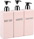 Segbeauty 16.9oz Shower Bottles Refillable, 3 Pack of Shampoo and Conditioner Bottles for Bathroom