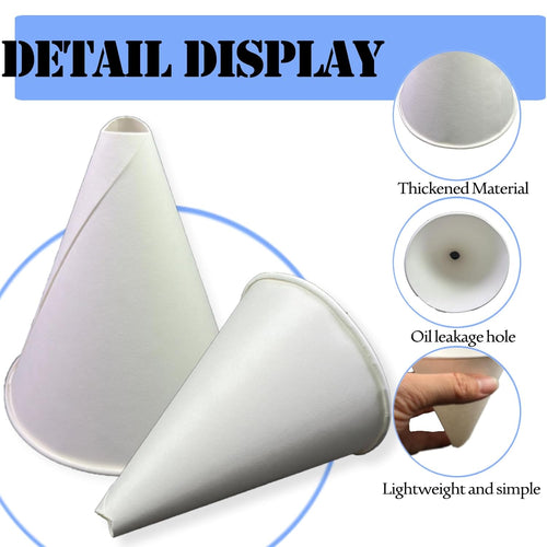 100 Pcs Paper funnels for Motor Oil 6oz Disposable Engine Oil Funnels Paper Funnel for Dispensers