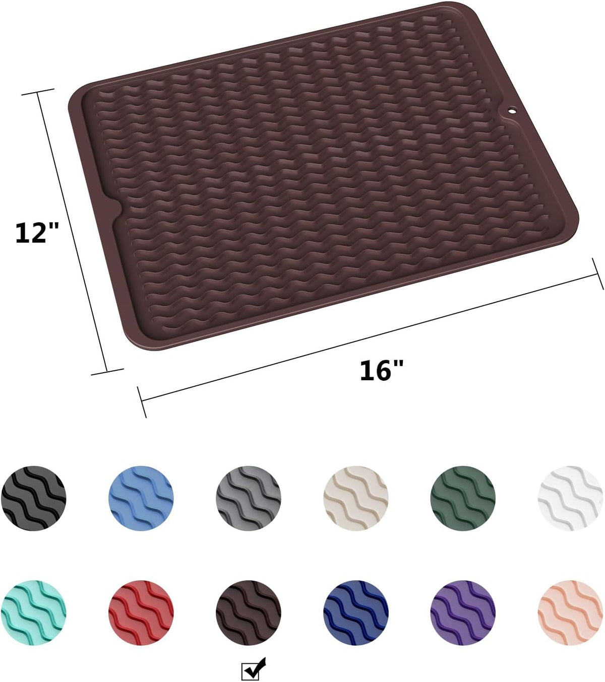 ZLR Silicone Dish Drying Mat for Kitchen Counter, Eco-Friendly Fast Dry Dish Mat, Easy Clean Multi