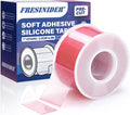 FRESINIDER Silicone Tape 1" x 5 Yard Pink 1 Roll for Sensitive Skin, Pre-Cut Waterproof Medical