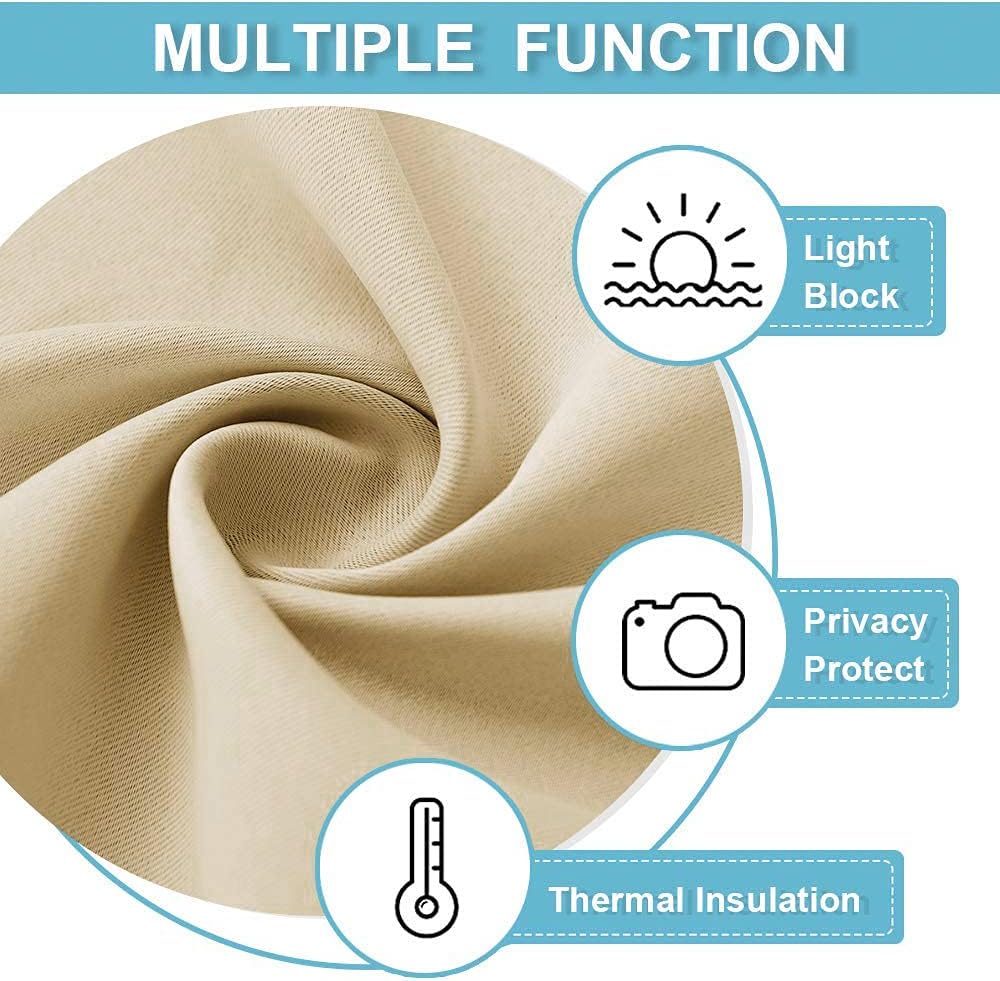 RYB HOME Thermal Insulated Small Window Curtains Short Drapes for Nursery Bathroom Kitchen Laundry