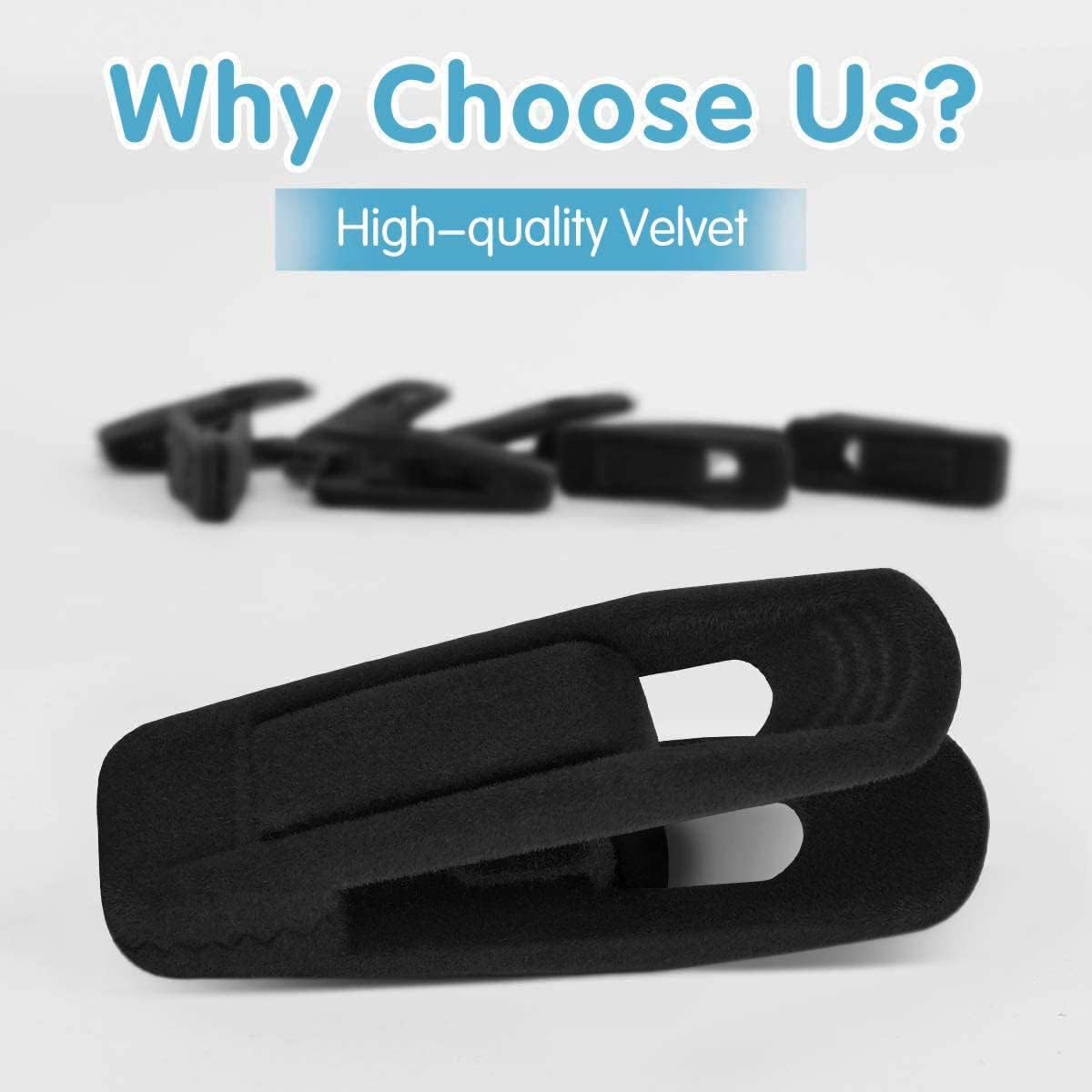 Black Velvet Hangers Clips 40 PCS, Pants Hangers Velvet Clips Easily Add to Velvet Hanger, Skirt
