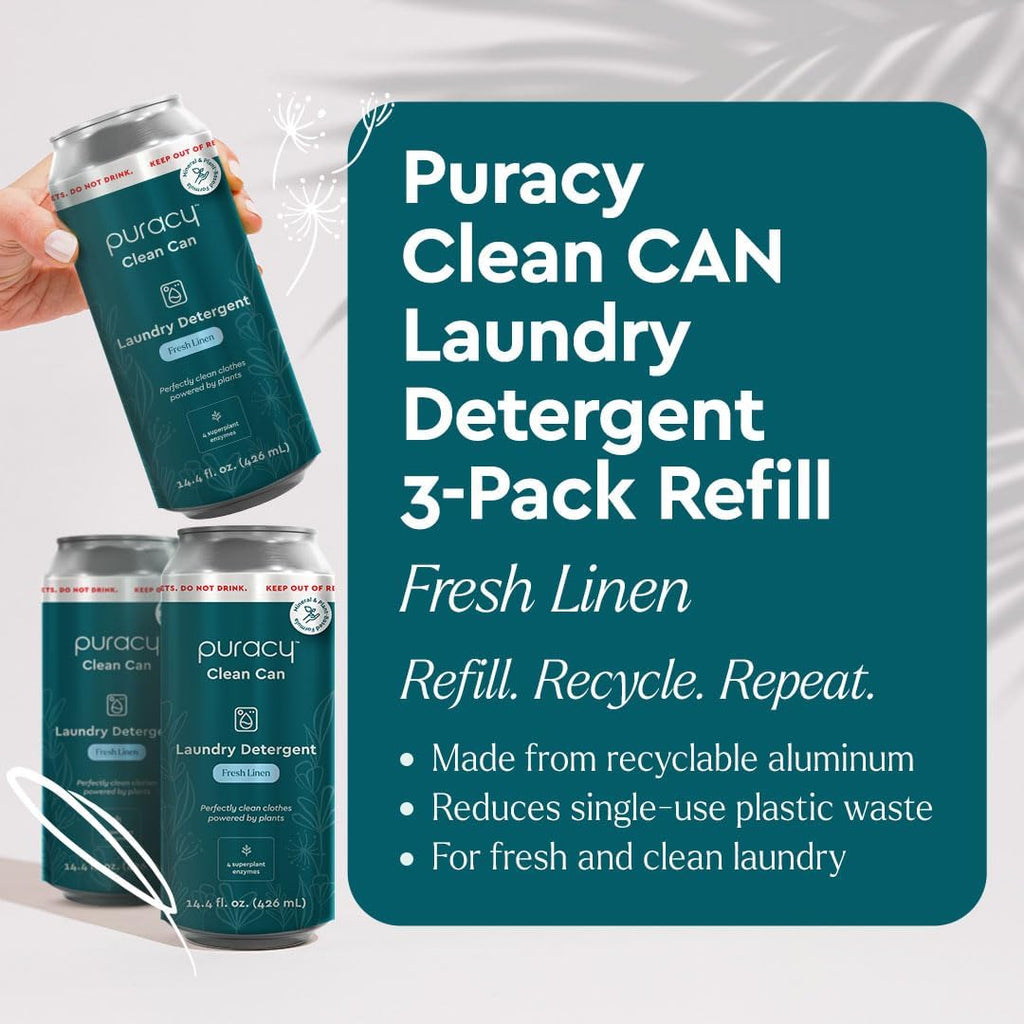 Puracy Liquid Laundry Detergent Clean Can Refill - Enzyme-Powered Liquid Laundry Detergent