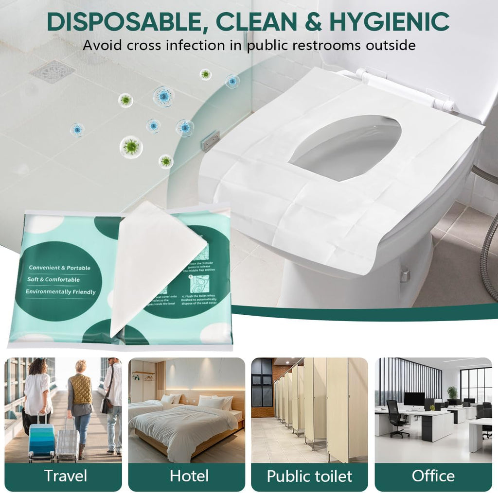 90 Pcs Disposable Flushable Paper Toilet Seat Covers Travel Supplies Essentials for Airplane
