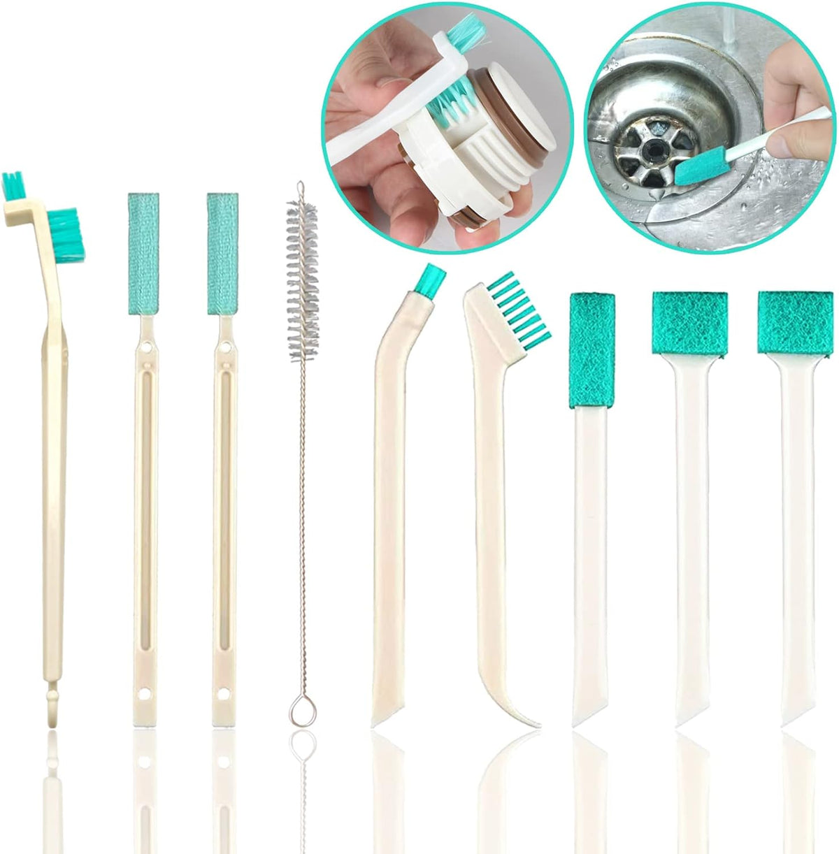 18 Pcs Small Household Cleaning Brushes by ELEMGULY,Deep Detail Crevice Brush Set for Hole, Gap