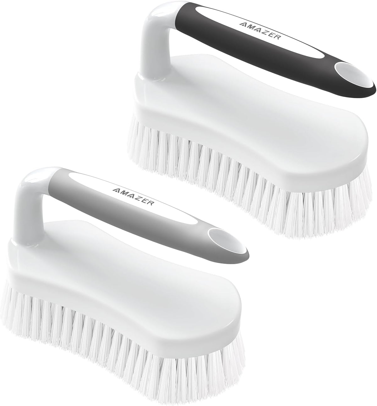 Amazer Scrub Brush for Cleaning Comfort Grip Bathtub Scrubber Stiff Bristles with Handle Heavy Duty