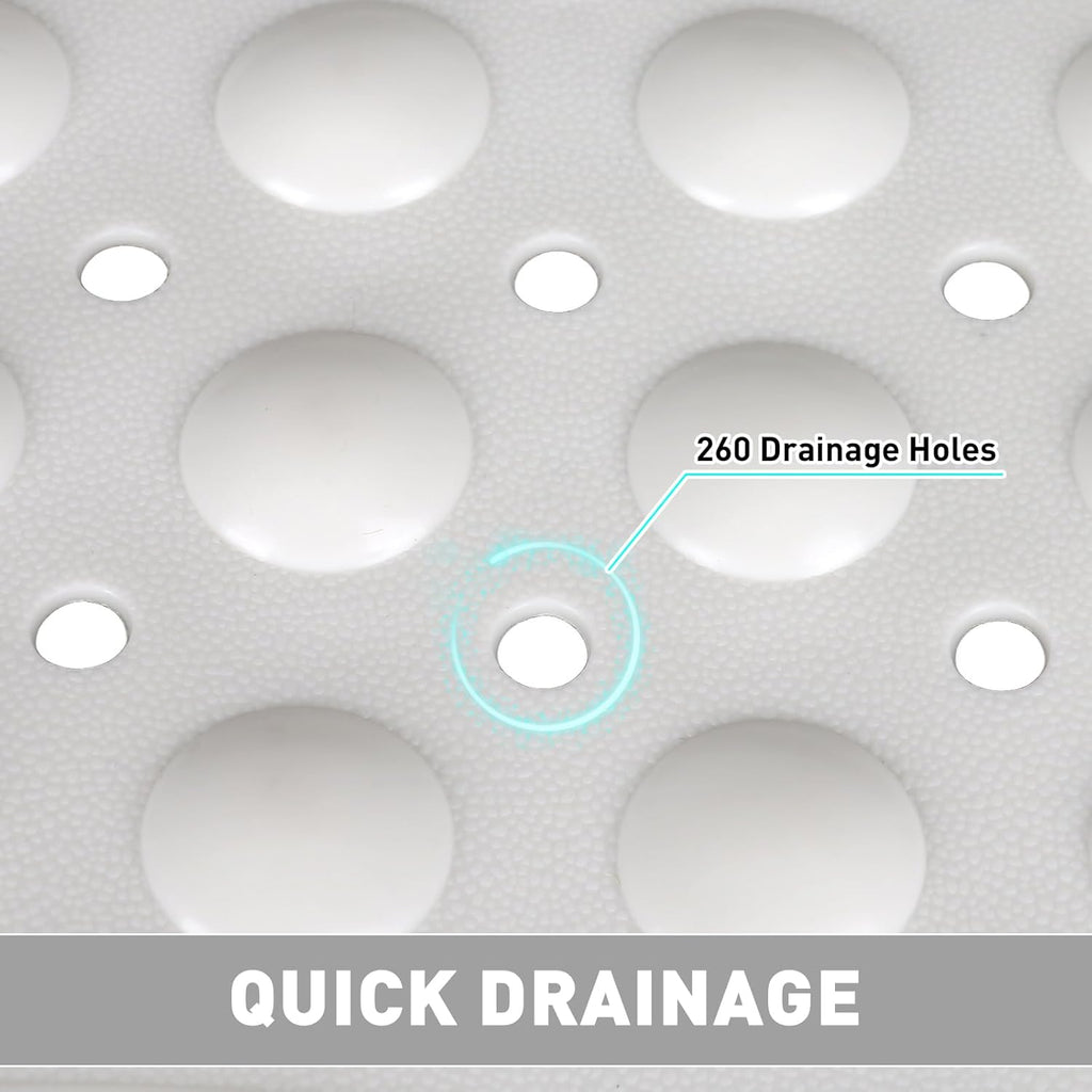 Shower Mat Non Slip: 35.4 x 23.6 Inch Extra Large TPE Shower Mats for Inside Shower - Anti Slip
