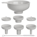 Wide Mouth Kitchen Funnel, Food Grade Plastic Cooking Canning Funnel with 4 Sizes Spouts for