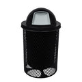 COATEDOUTDOORFURNITURE RDT-BLK Heavy Duty 32 Gallon Round Trash Receptacle, Liner Included, Black