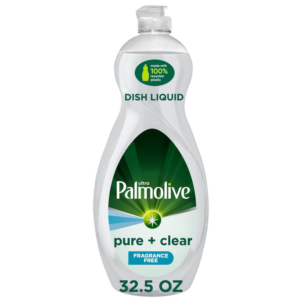 Palmolive Ultra Dishwashing Liquid Dish Soap, Pure + Clear Fragrance Free - 32.5 Fluid Ounce