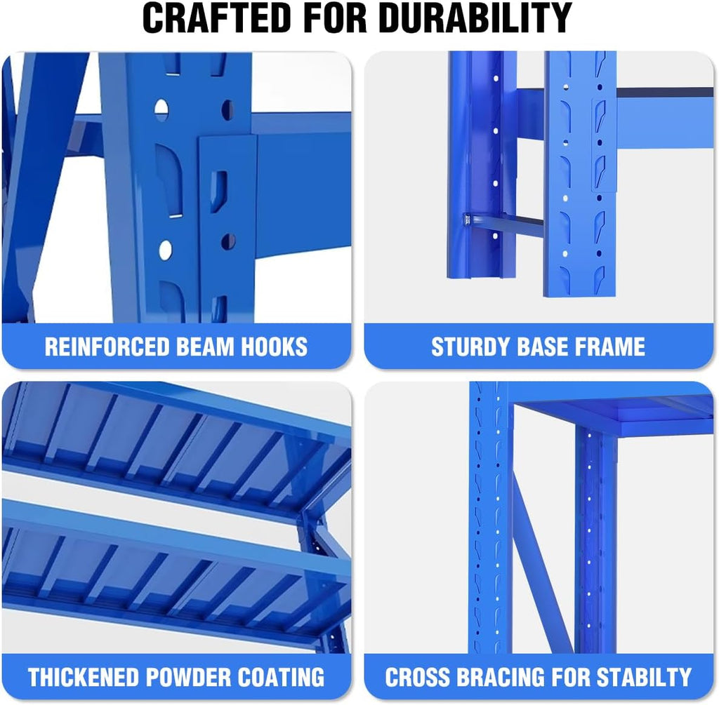 Storage Shelves Heavy Duty, Metal Garage Shelving Units, 4 Tier Storage Rack Shelf, Steel