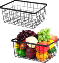 Kitchen Metal Wire Baskets with Handles Food Storage Organizer, Household Refrigerator for