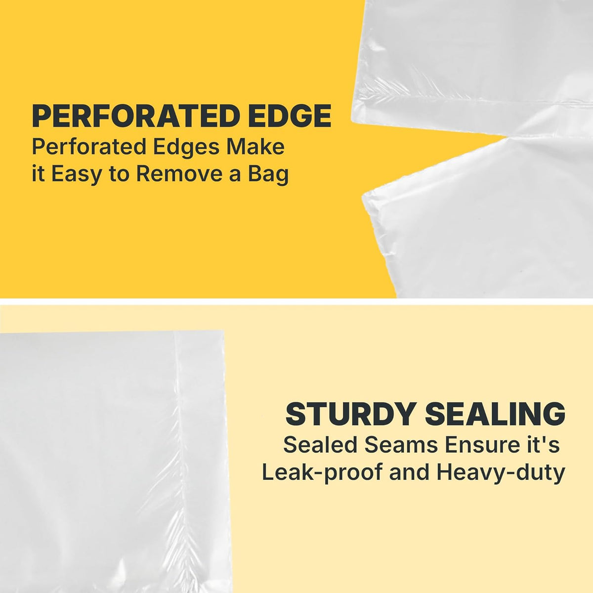 20-30 Gallon Trash Bags, 10 Micron High Density Garbage Can Liners Bulk, 30" x 37", Natural Clear