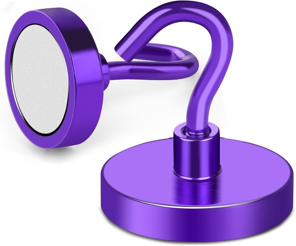 MIKEDE Magnetic Hooks,150LB Heavy Duty Magnets with Hook for Fridge, Strong Magnet Neodymium