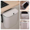 2.4 Gallon Kitchen Compost Bin Hanging Small Trash Can with Lid Under Sink Dual Installation &