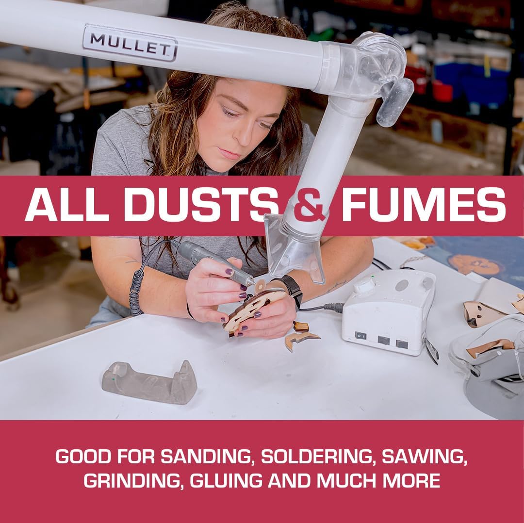 Mullet ThirdHand Dust Collection Boom Arm (Boom Arm + Workbench Mount)