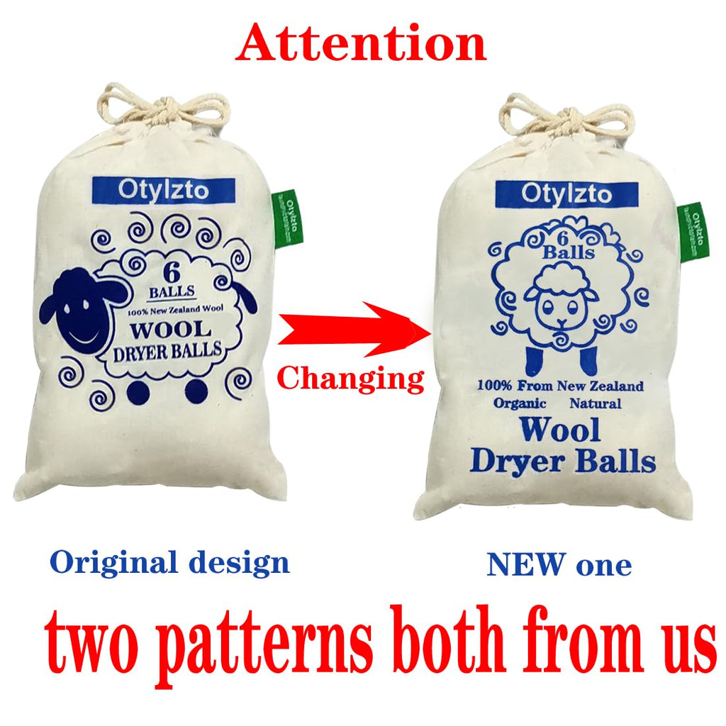 Otylzto Wool Dryer Balls 6-Pack, Drying Balls for Laundry,Reusable As Natural Fabric Softener