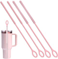 4PCS Silicone Straw Cleaner Brush, Reusable Straw Brush Extra Long for Cleaning Glass Metal
