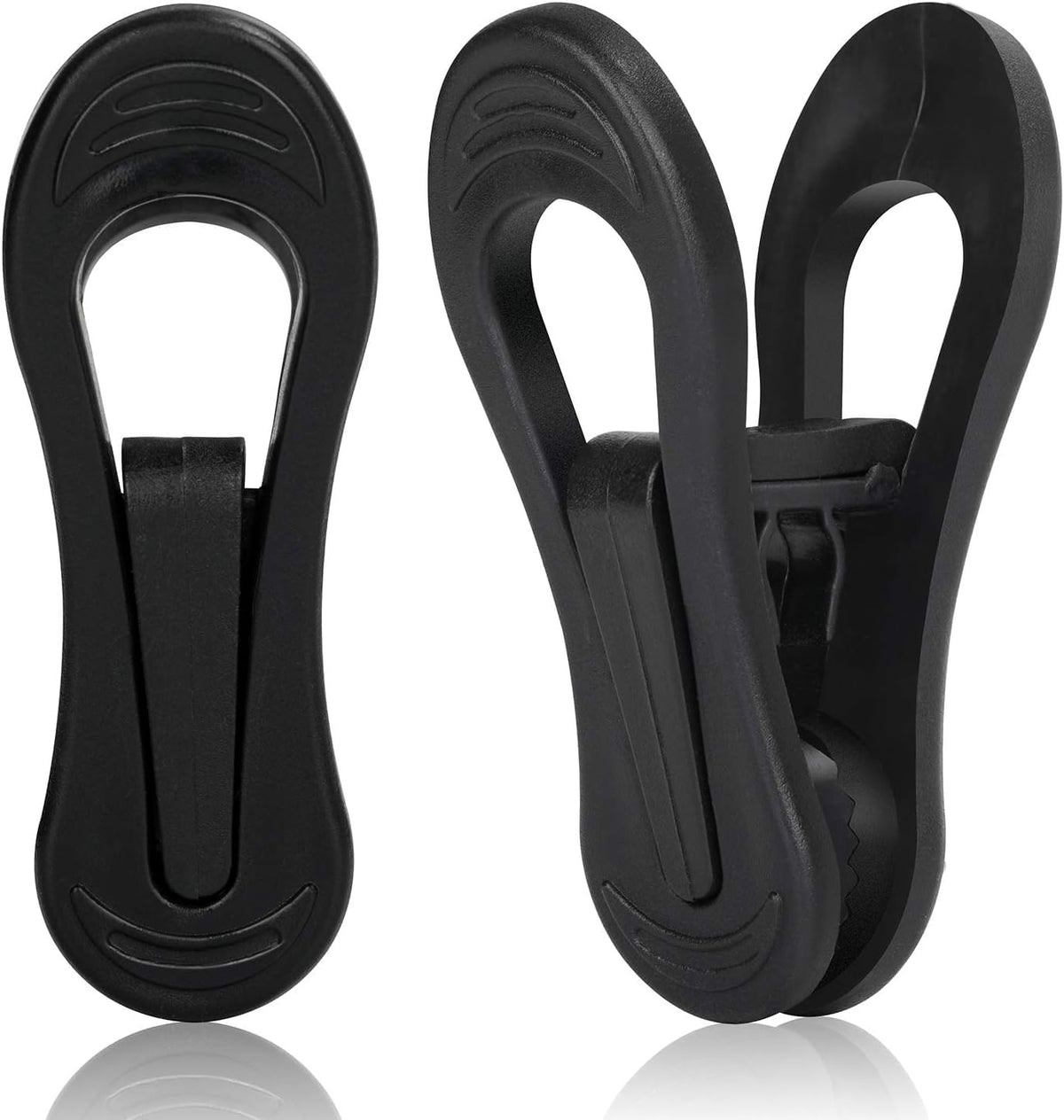 Tinfol 50pc Plastic Coat Hanger Clips, Black Strong Pinch Grip Finger Clips for Skirt Pant Hangers