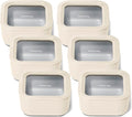 Caraway 6pc Glass Food Storage Set – 4.4 Cup Food Containers (6) - Ceramic Coated - Non Toxic, Non
