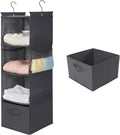 MAX Houser 4-Shelf Hanging Closet Organizer, Space Saver, Cloth Hanging Shelves with 2 Side