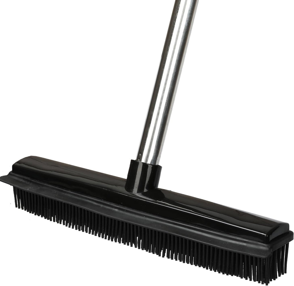 Pet Hair Rubber Broom Floor Brush for Carpet Dog Hair Remover with Built in Squeegee Silicone Broom