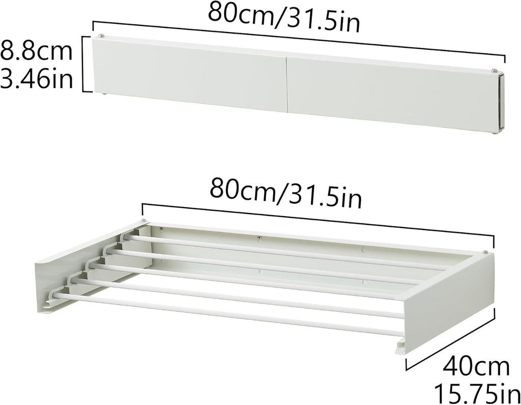 Clothes Drying Rack, Laundry Hanging Rack Collapsible, Wall Mounted Drying Rack for Laundry