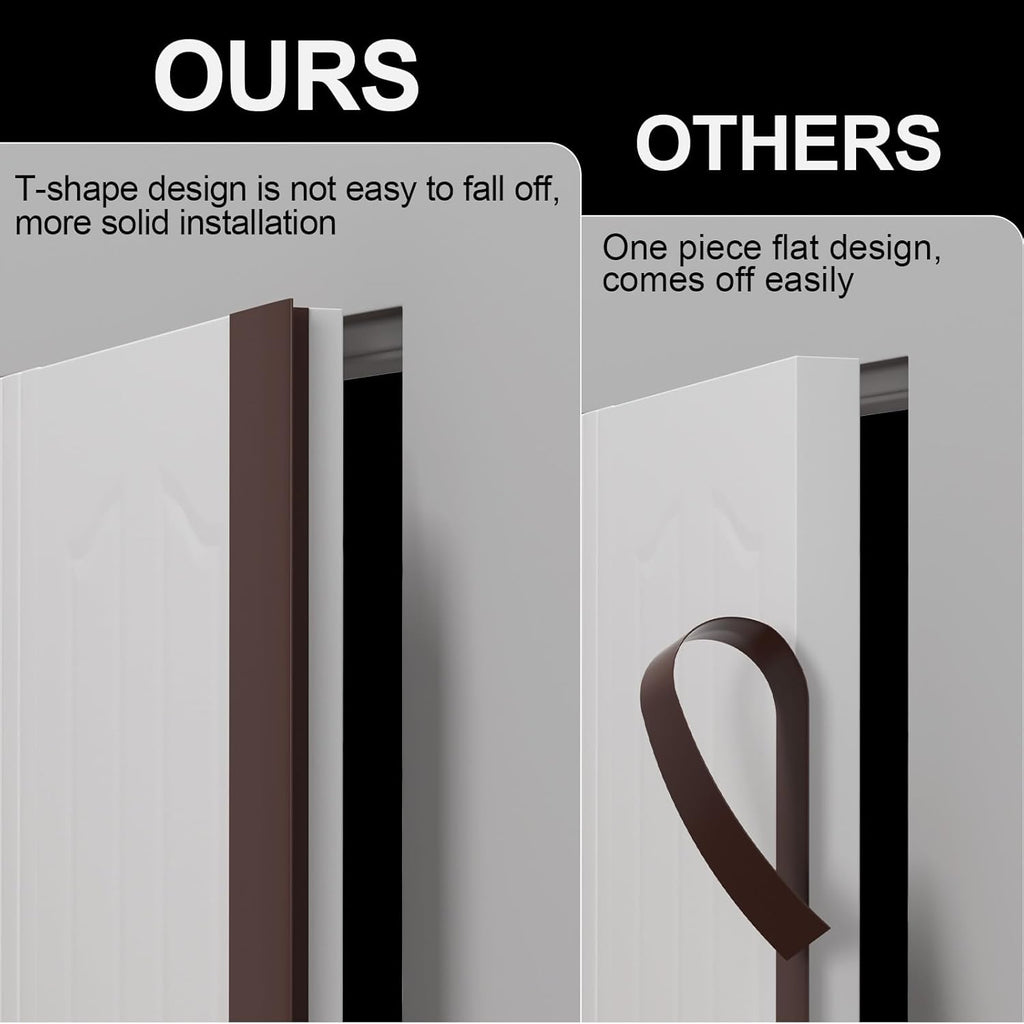 T-Shaped Door Draft Stopper, 1.97 in x 20 Ft Silicone Seal Strip for Windows Gaps, Weather