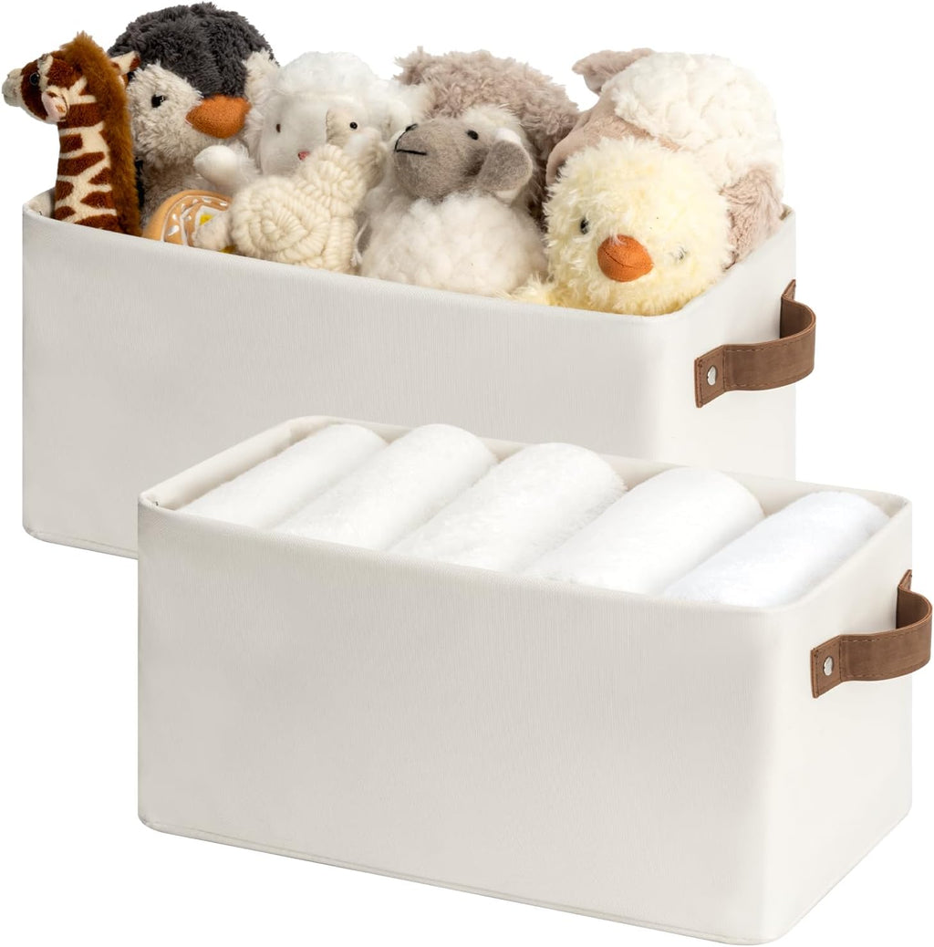 StorageWorks Narrow Storage Bins, Small Basket for Closet and Shelves, Rectangular Fabric Organizer