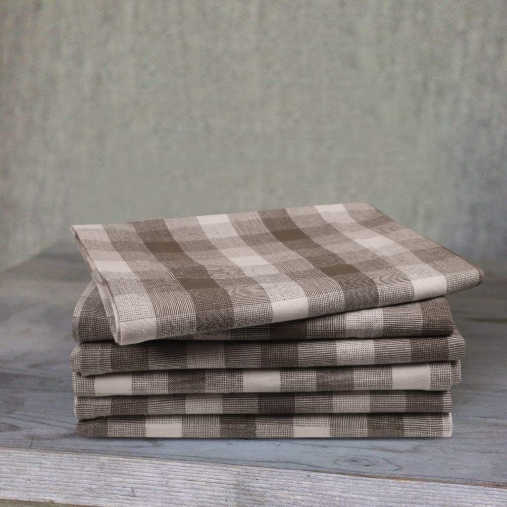 Kitchen Towels Set of 6 Soft Premium Cotton Highly Absorbent Dish Towels 20X30 Inches, Washable &