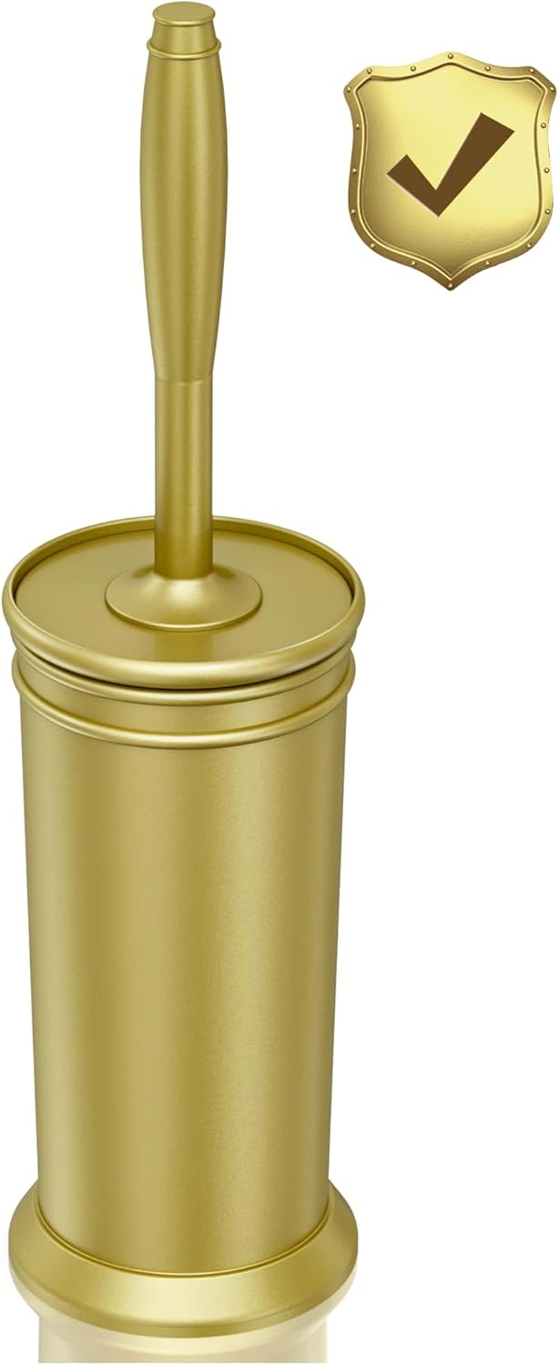 UPTRONIC Toilet Brush, Aluminum Alloy Toilet Brush and Holder Set with Extra Long Handle Durable