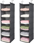MAX Houser 6 Tier Shelf Hanging Closet Organizer, Closet Hanging Shelf with 2 Sturdy Hooks for