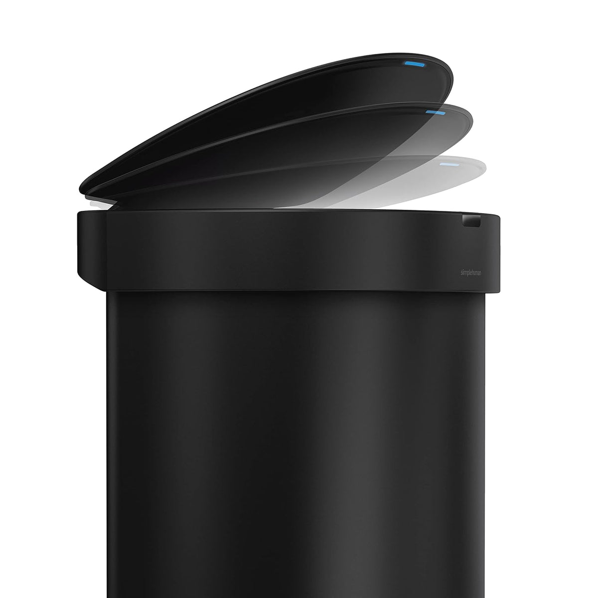 simplehuman 45L semi-Round Sensor can, Matte Black Steel