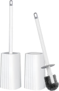 Toilet Brush & Holder Set, 2 Pack Toilet Brushes for Bathroom with Holder, Lightweight Plastic