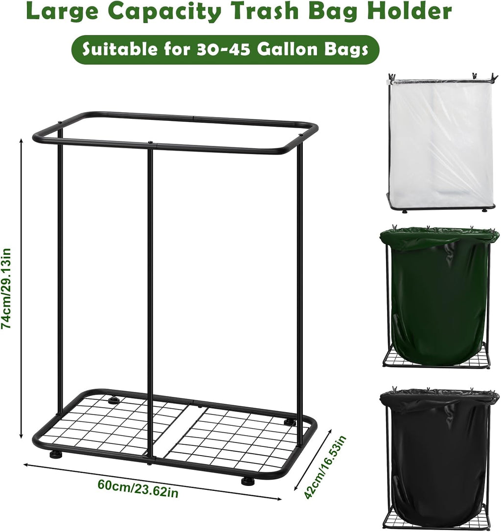 Vrisa Garden Trash Bag Holder Stand Outdoor Leaf Bag Holder Metal Wire Garbage Bag Holder Frame