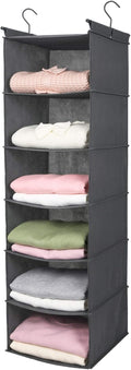MAX Houser 6 Tier Shelf Hanging Closet Organizer, Closet Hanging Shelf with 2 Sturdy Hooks for