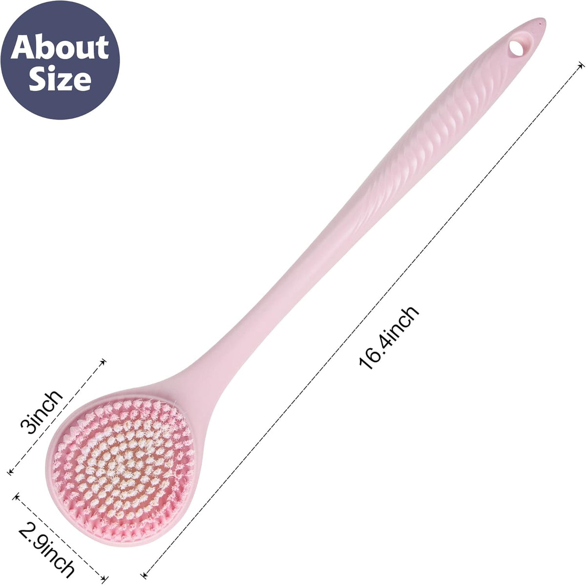 BEDELITE Back Bath Brush Long Handle for Shower of 2 - Soft Shower Brush for Men & Women,Back Brush